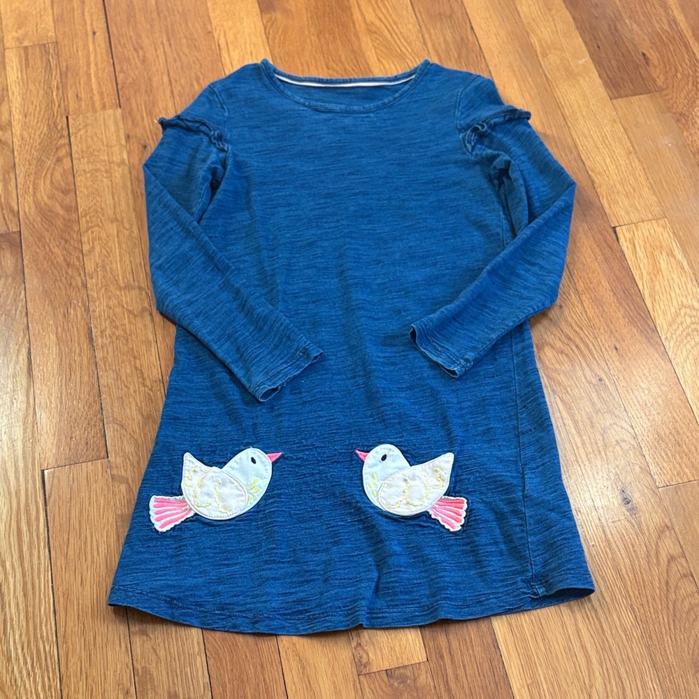 Mark & Spencer Blue Kids Dress with Bird Appliqué